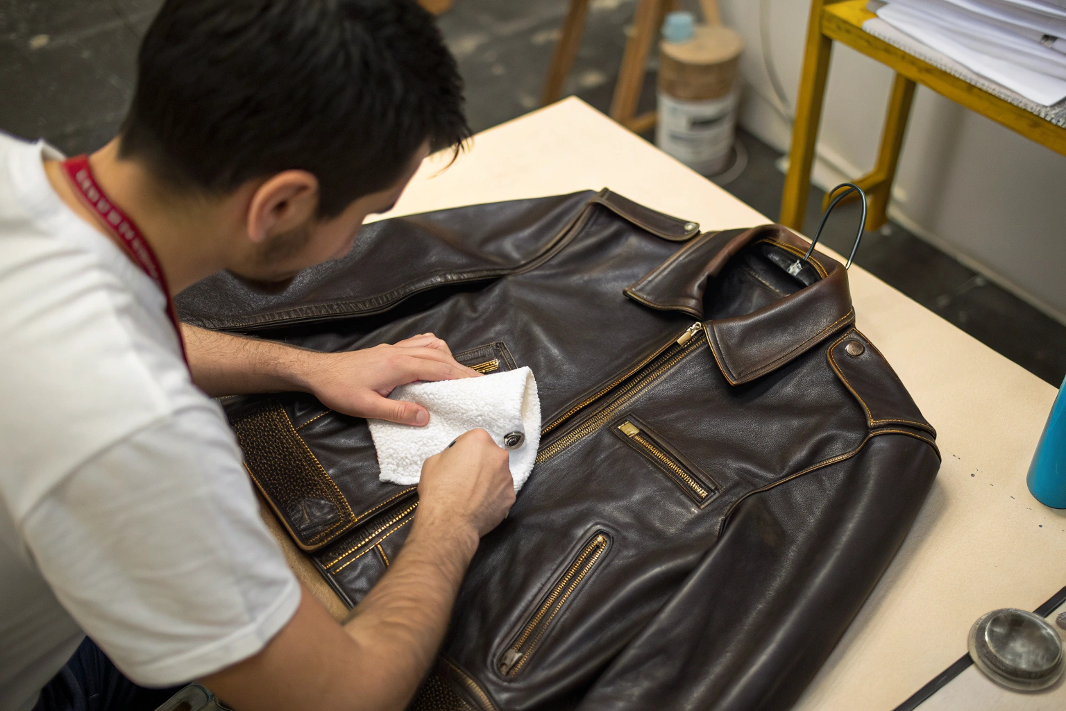 Cleaning the leather