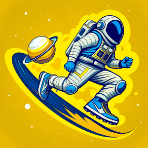 real human astronout nike air max galaxy honey moon space aesthetic comic blue yellow