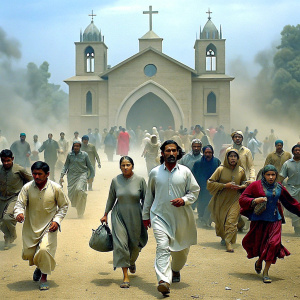 people flee from catholic churc