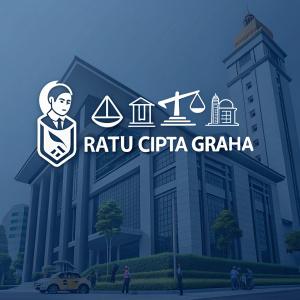 Revised branding for Ratu Cipta Graha. New logo design and accompanying icons reflecting corporate identity. Dominant blue palette with detailed graphics. Modern and professional imagery.