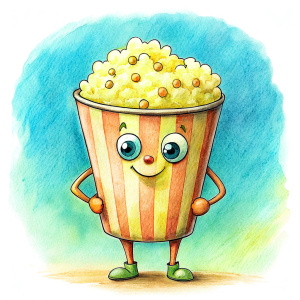 popcorn mascot.