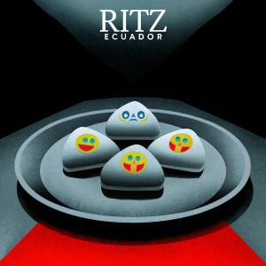 Instagram post for Ritz Ecuador. Delicacies with emojis on vibrant red background.