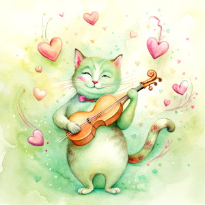 CAT PLAY VIOLIN 