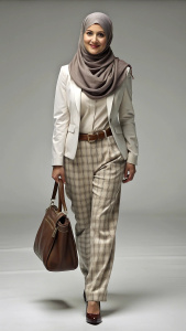 fashion style, hijab casual, full body