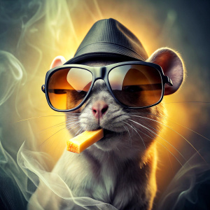 ((Hip-Hop Style)), a cool mouse with a cigar of cheese