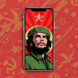 A vibrant Che Guevara inspired wallpaper for smartphones.