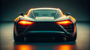 One supercar, new concept, Racing, Rearview, dark style
