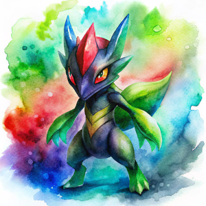 Complete Forme Zygarde with black  neon green red and blue palette