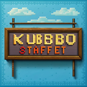Haz una placa de pixel art que diga KUBBO STAFF