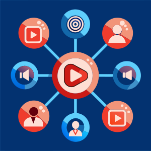 sharing videos icon, vector style, solid white background, vector style