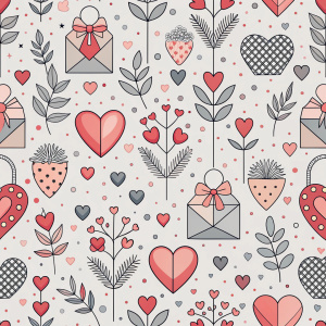 alentine day minimalist doodles seamless pattern tiles