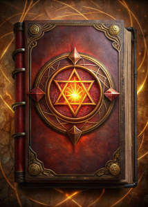 An ancient sorcerer's book made on textured paper