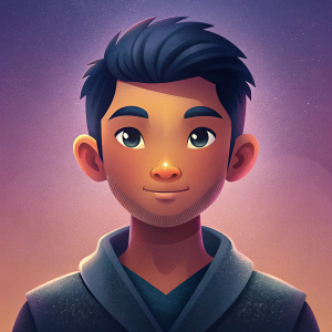 young dark-skin asian man with little beard