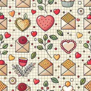 alentine day minimalist doodles seamless pattern tiles