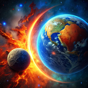 earth and mars  mass collide