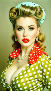 Face womam, big bimbo lips, fashion, pin up, big bust, colorless, vintage, 1980 years