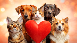  Love pets, adoption, donation, Valentines Day card