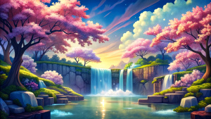 anime park waterfall