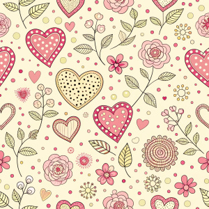 valentine day minimalist doodles for seamless pattern tile, light background