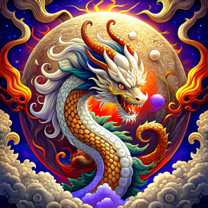 white dragon Chinese Buddhist