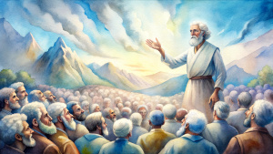 In the Bible, in ancient times, Elijah with short white hair spoke to hundreds of people at the foot of Mount Carmel.