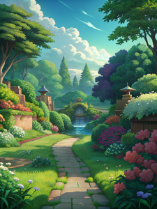 
Beautiful garden, Studio Ghibli Film by Hayao Miyazaki

