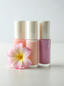 cosmetics for manicure minimalist style with flower on back



