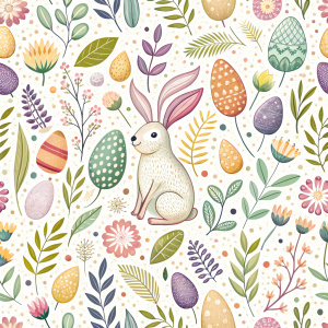 easter minimalist doodles seamless pattern tile, white ground