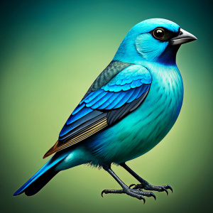 tanager blue, black and green