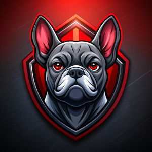 logo, 2d, French bulldog