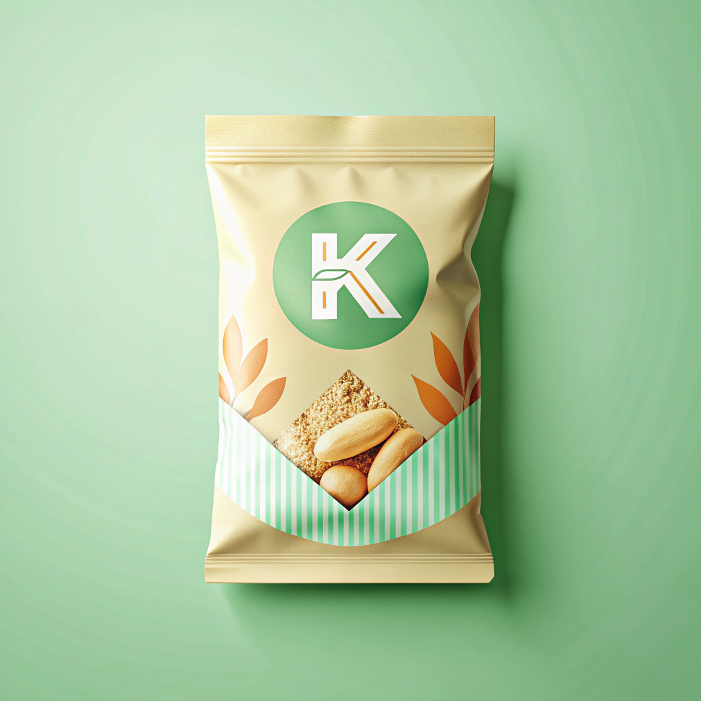 A beautifully designed, eco-friendly snack packaging boasts a sleek and ...