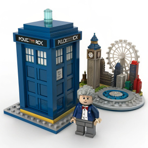 LEGO Dimensions Game Pack: Doctor Who Adventure. Features iconic TARDIS, futuristic cityscape, and detailed Doctor Who minifigure. Perfect for fans of the Time Lord.