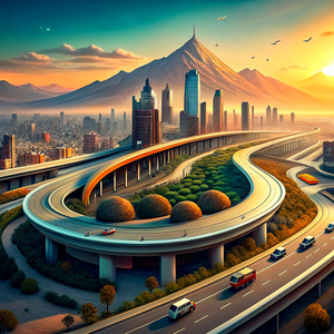 Perú con autopistas modernas y edificios  2050