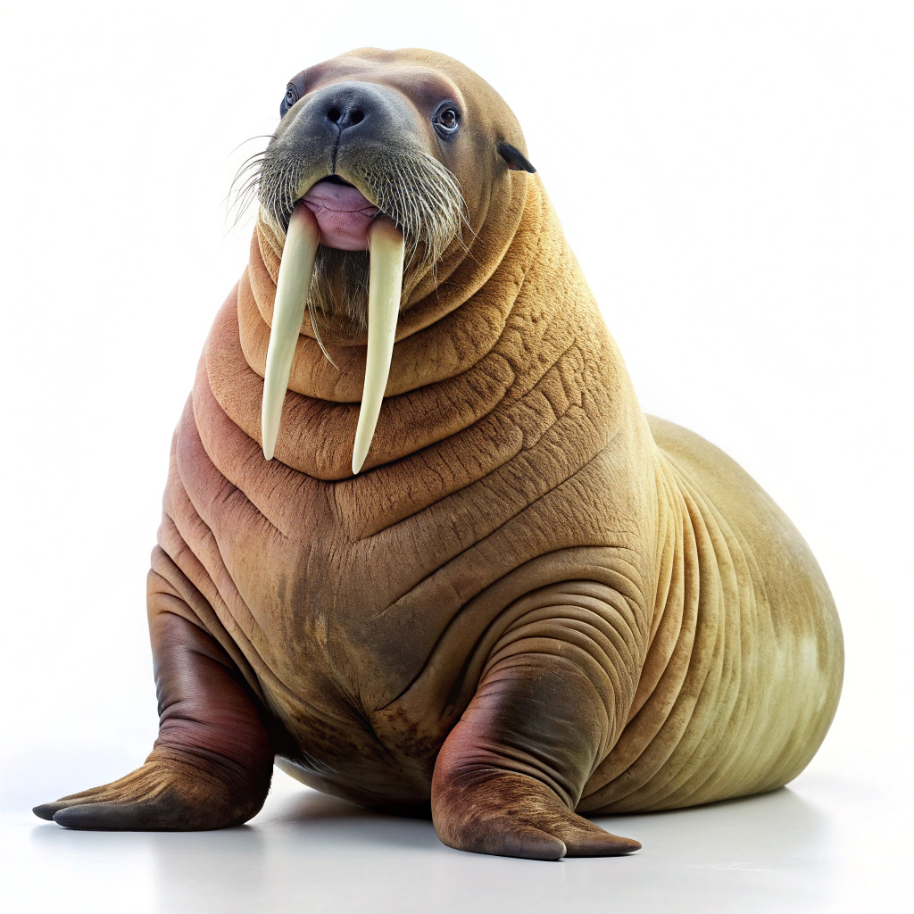 walrus, full length, completely, entirely, on a white background - Recraft