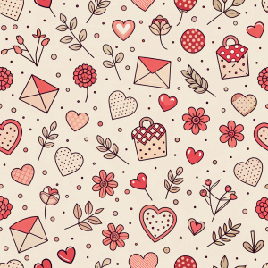 valentine day minimalist doodles for seamless pattern tile, light background