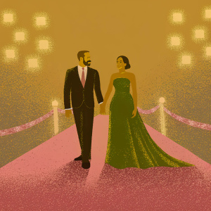 Joseph Fiennes and Maria Dolores Dieguez at the BAFTA Awards, both dressed in formal attire.