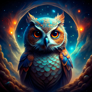 Dare to know, the cosmic owl whispers, leading us through the nebulae of our own curiosity, into the vast expanse of wisdom that lies beyond the stars.