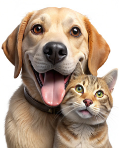 smiling dog meme hugging smiling cat meme