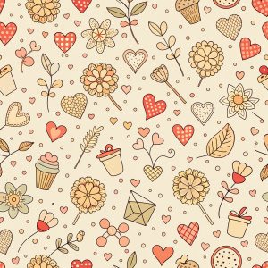 valentine day minimalist doodles for seamless pattern tile, light background