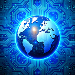 global blue circuit board  background