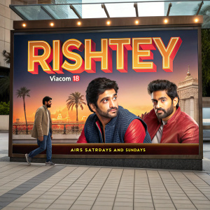 Promotional poster for RishTEY's first original show on Viacom 18. Airs Saturdays and Sundays.