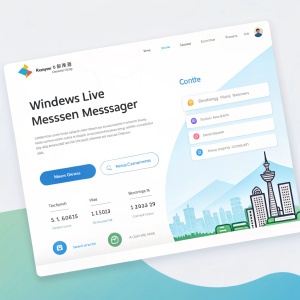 Homepage of Taiwan's Windows Live Messenger. Modern design with a clean, user-friendly interface.