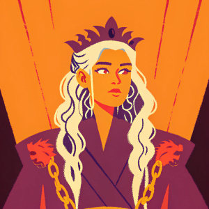 Highly detailed 3D model of Daenerys Targaryen from Game of Thrones. Dark, sleek background
