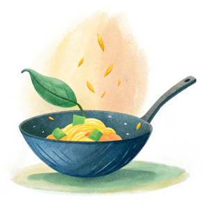 Funchosa in the wok