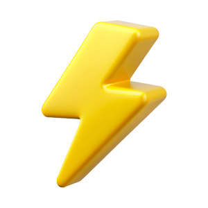 realistic lightning bolt  3d minimalism