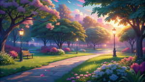  grass, park, liveliness and enthusiasm, "Your Lie in April" anime style
