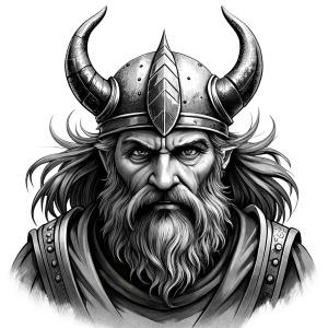 viking perfect realistic art, high-definition, high-definition grey and black, white background 