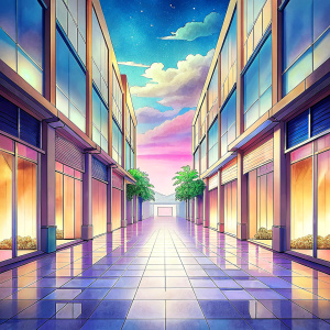 anime background mall