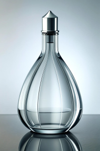 clean minimal disruptive glass tequila bottle