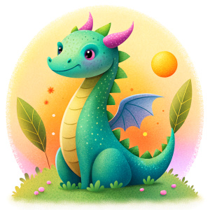 cute dragon simple shapes spring